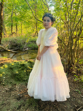 ZOE TONE ON TONE POLKA DOT RUFFLE BOTTOM TULLE GOWN